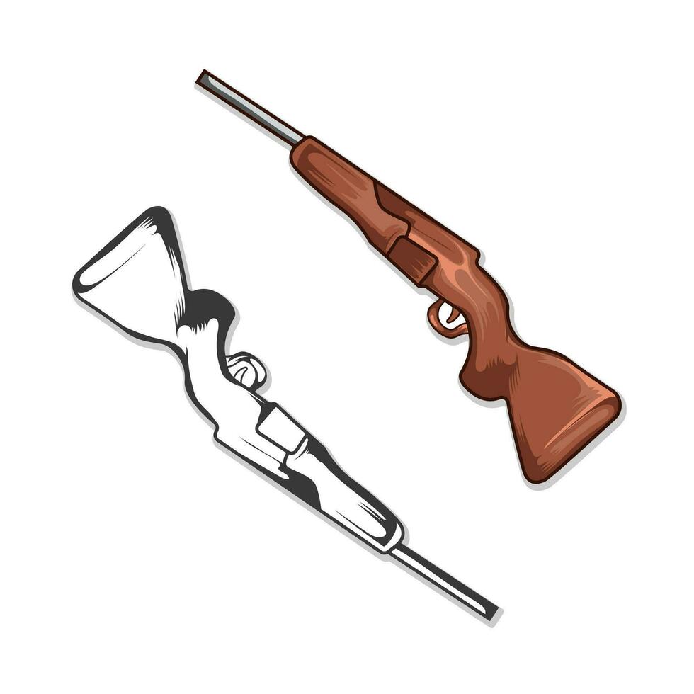 hunting gun vector design illustration set