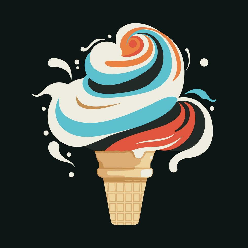 Minimalist ice cream flat design. Vector illustration