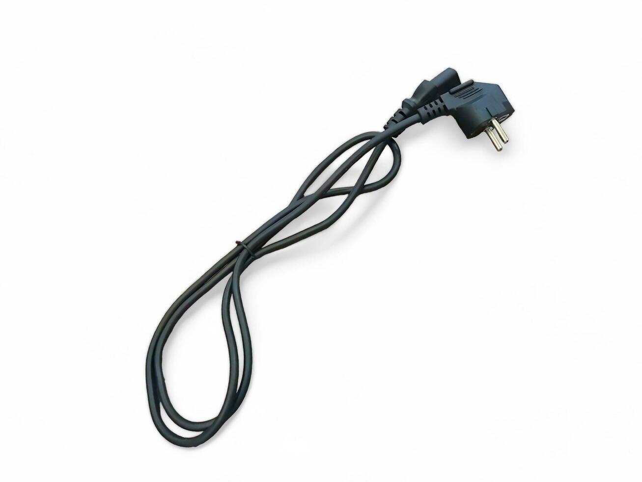 Linetek PC cable power cord black on a white background photo