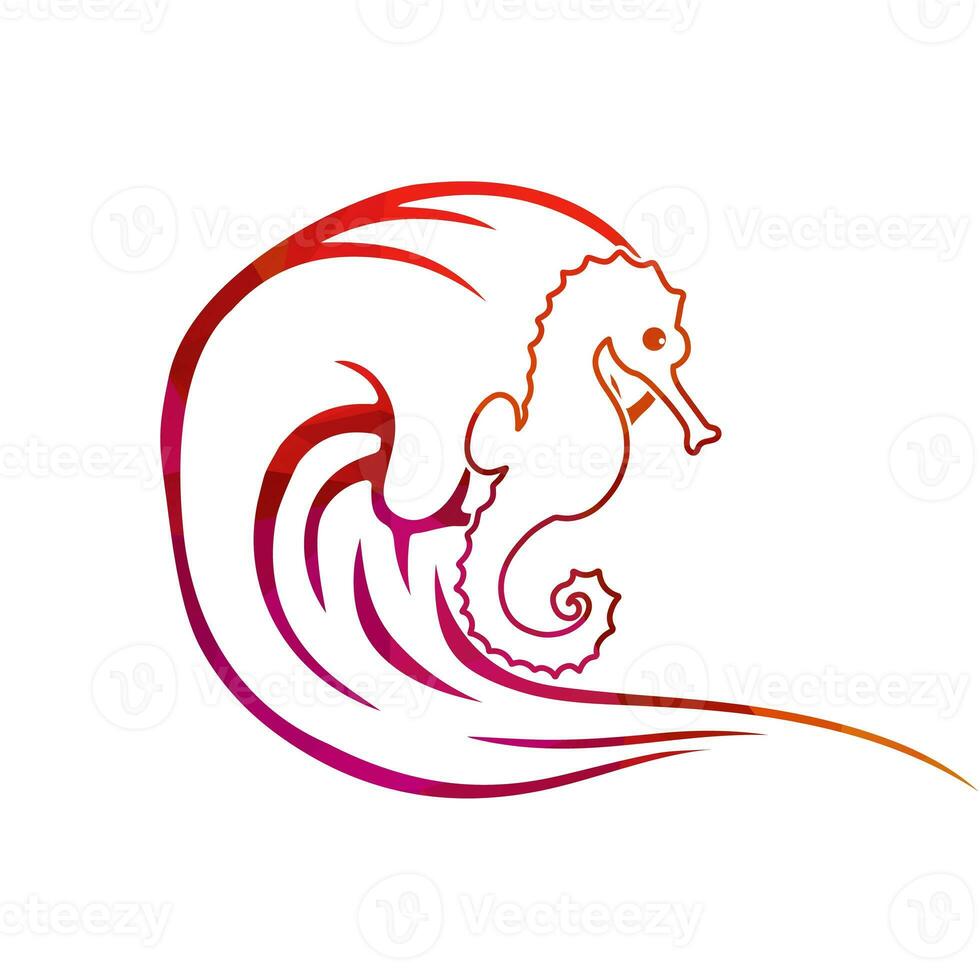 caballo de mar único diseño vector ilustración foto