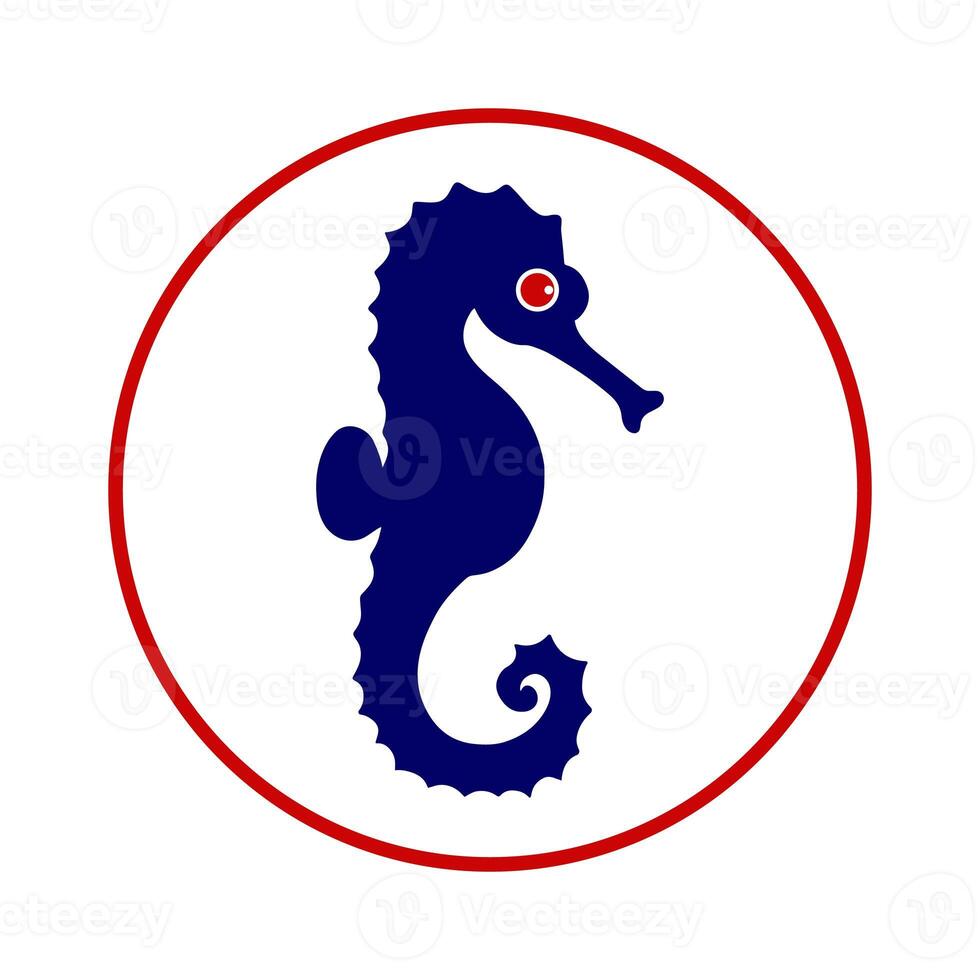 Seahorse inside a shape of ring vector illustration photo