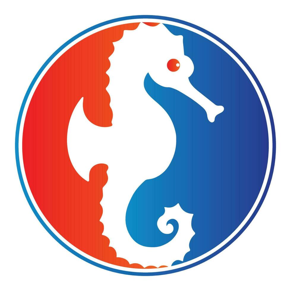 Seahorse inside a shape of circle vector illustration