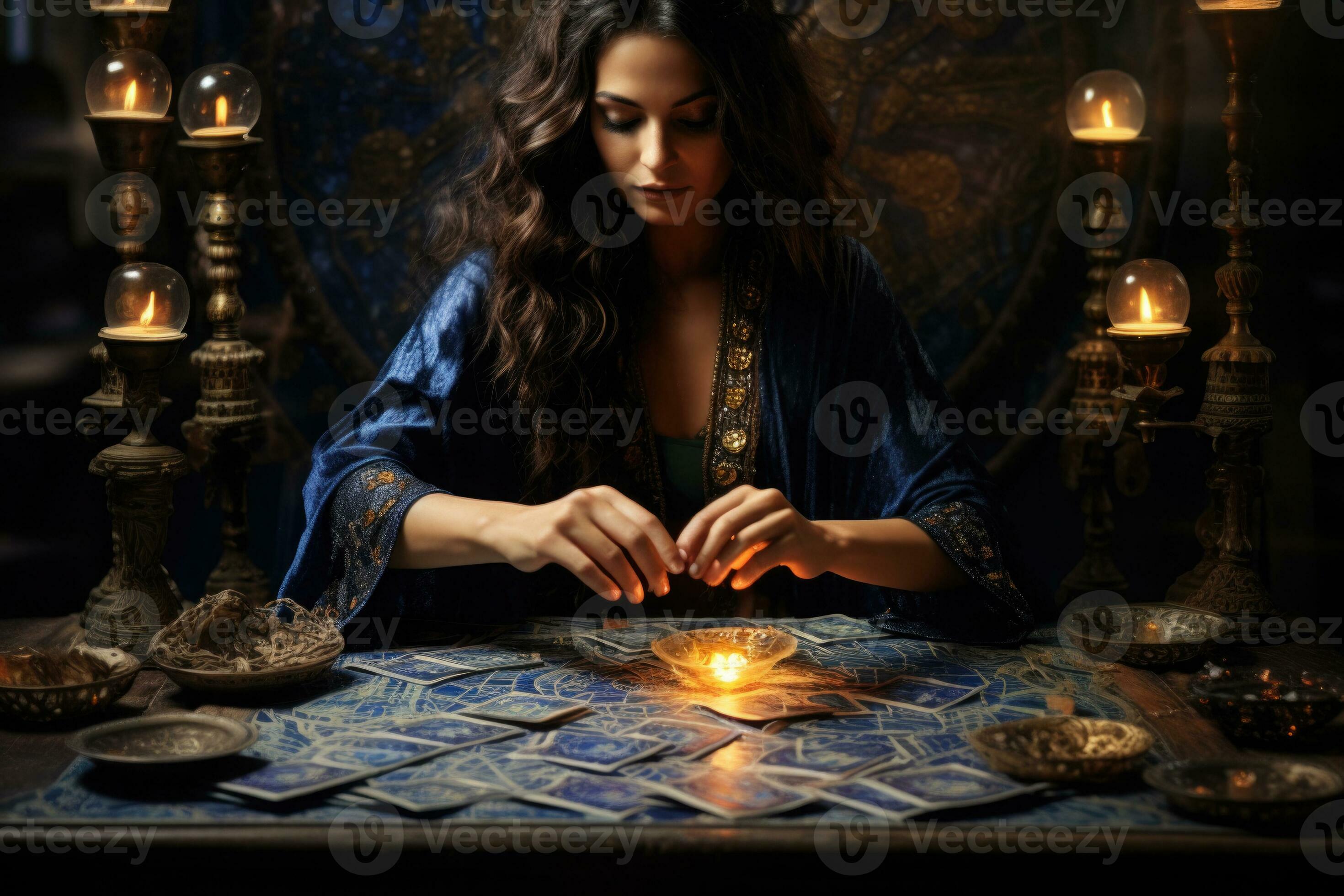 Fortune teller reads tarot cards. Generative AI 27954373 Stock Photo at Vecteezy