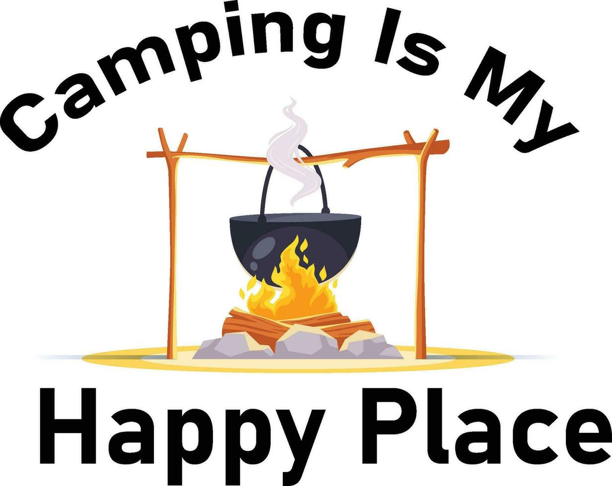 Outdoor at the mountain retro print design for t shirt and others. Camping beside of lake graphic artwork. Explore more print design vector