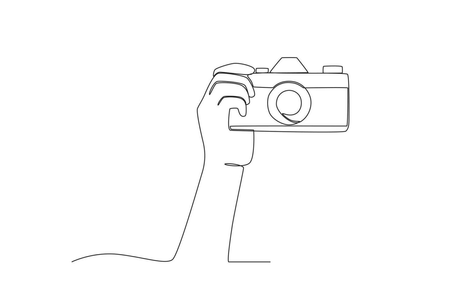 A hand raised the camera vector