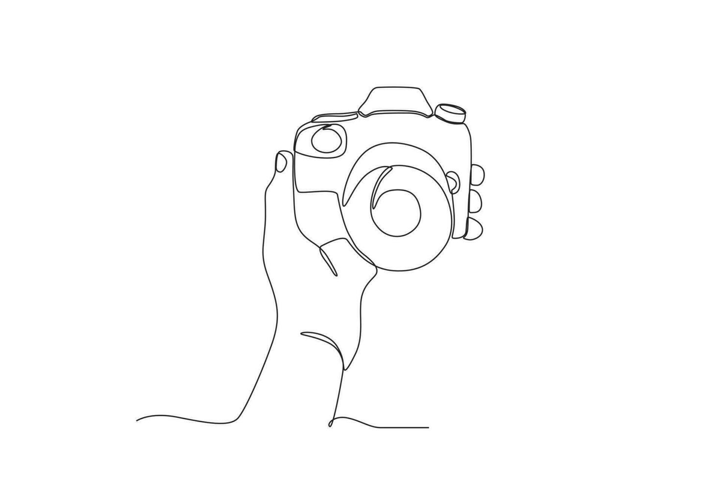 A hand pointed the camera lens forward vector