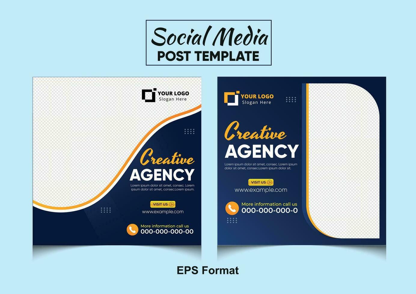 Digital Marketing Agency Social Media Post Set, Corporate Business Promotion Online Webinar Social Media Web Banner, Square Flyer Design Template vector