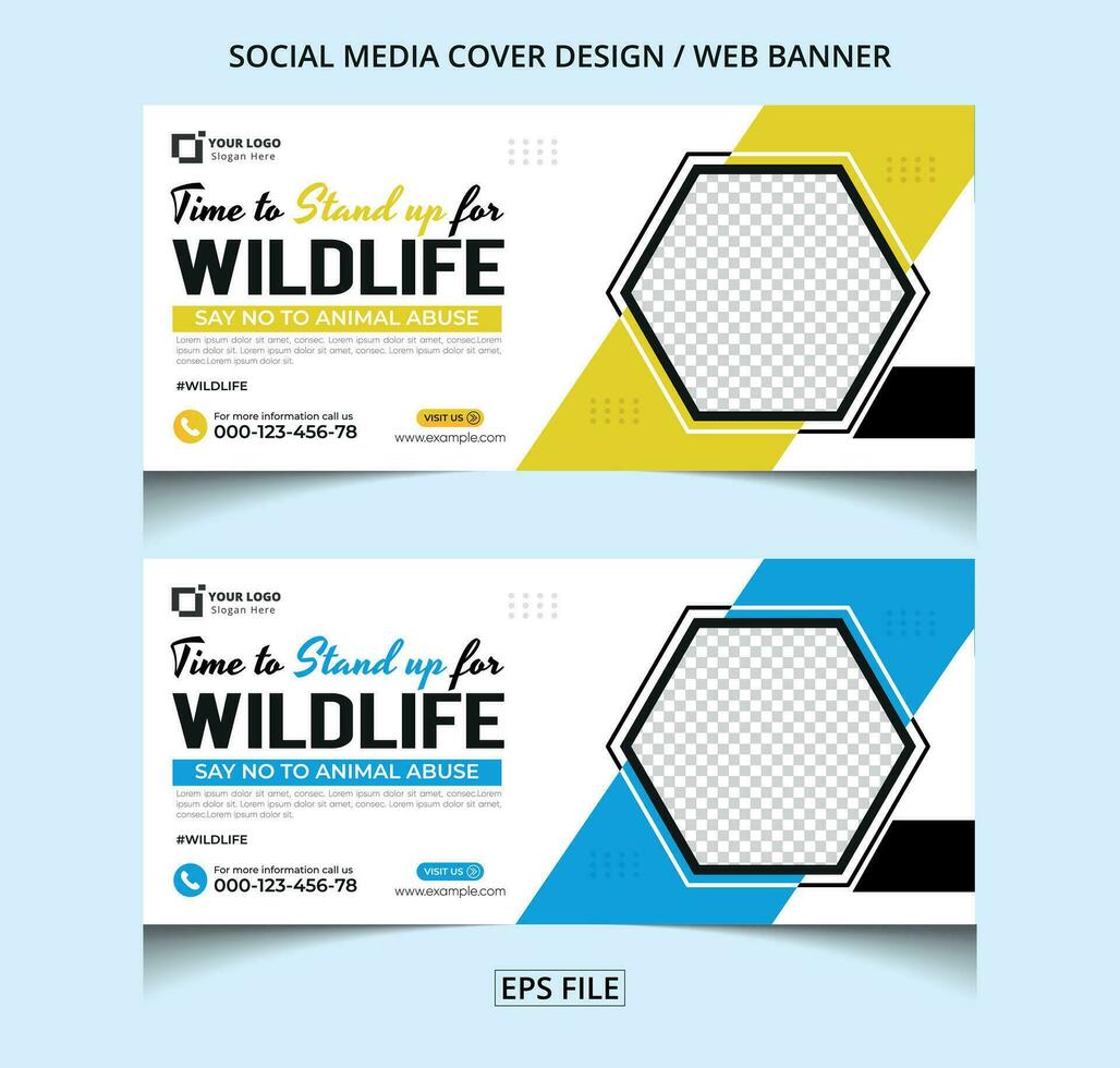 Wildlife and environment protection banner templete design vector