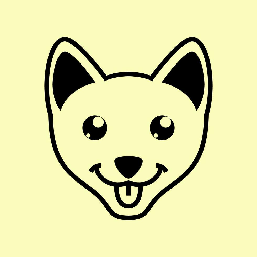 gracioso perro cabeza icono. plano estilo. dibujos animados perro rostro. vector ilustración aislado. silueta simple. animal logotipo concepto. logo diseño modelo.