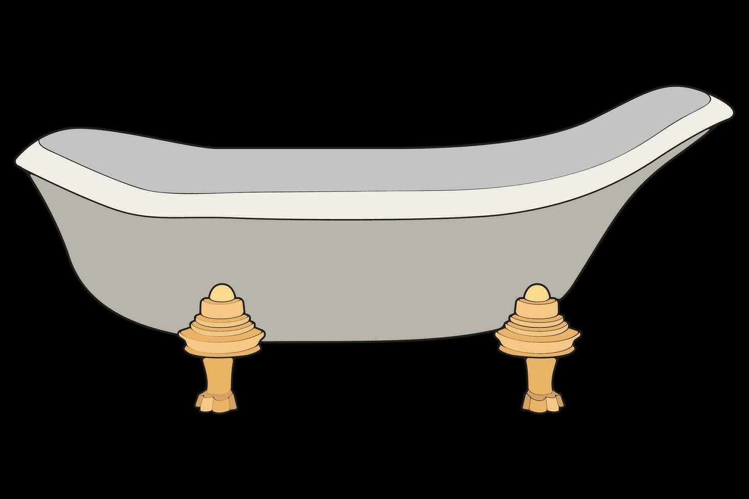 Bath tub fullcolor vector illustration. Vector isolated on black background bath tub.