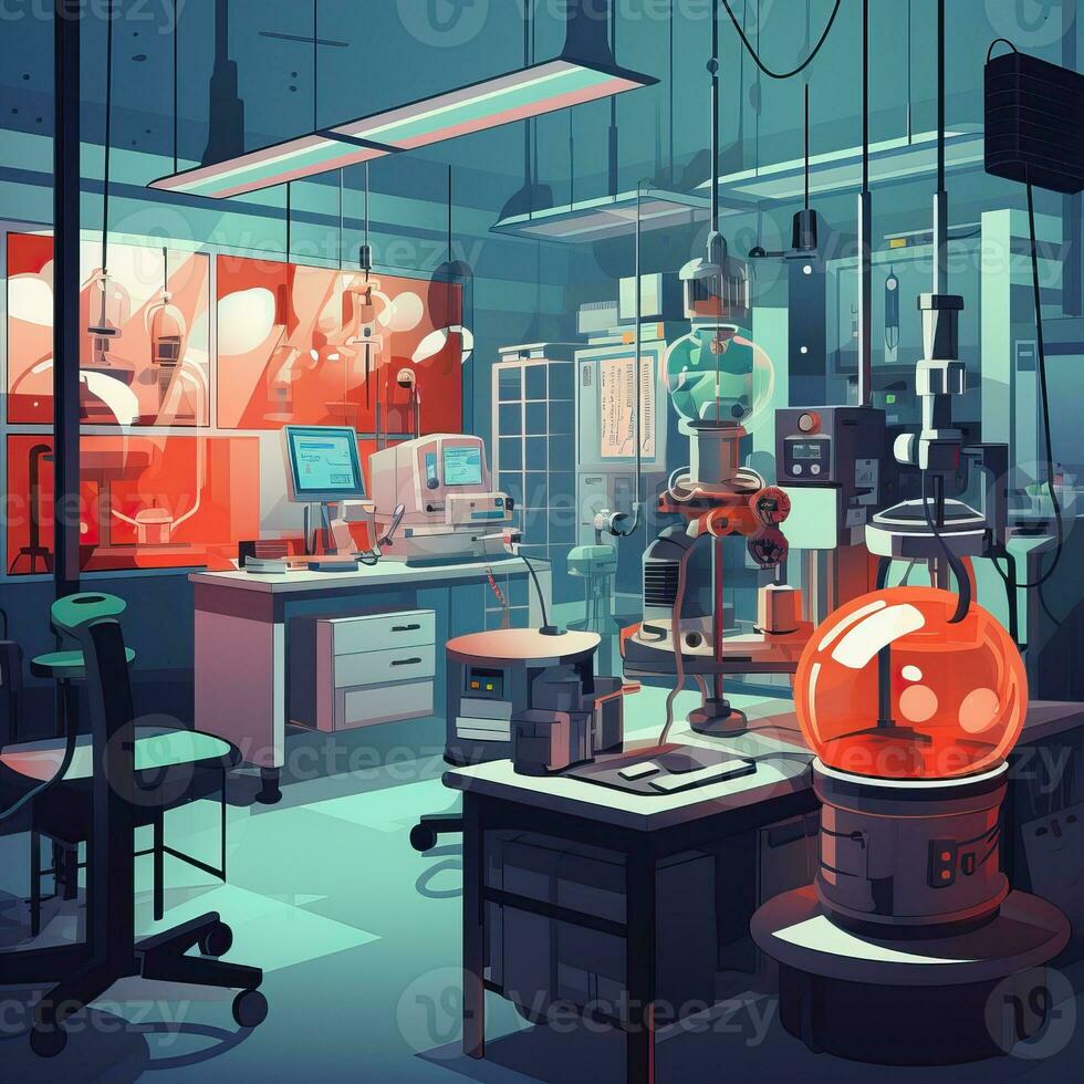 Medical lab medicine Illustration flat high quality ai image generated photo