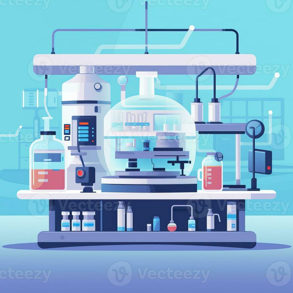 Medical lab medicine Illustration flat high quality ai image generated