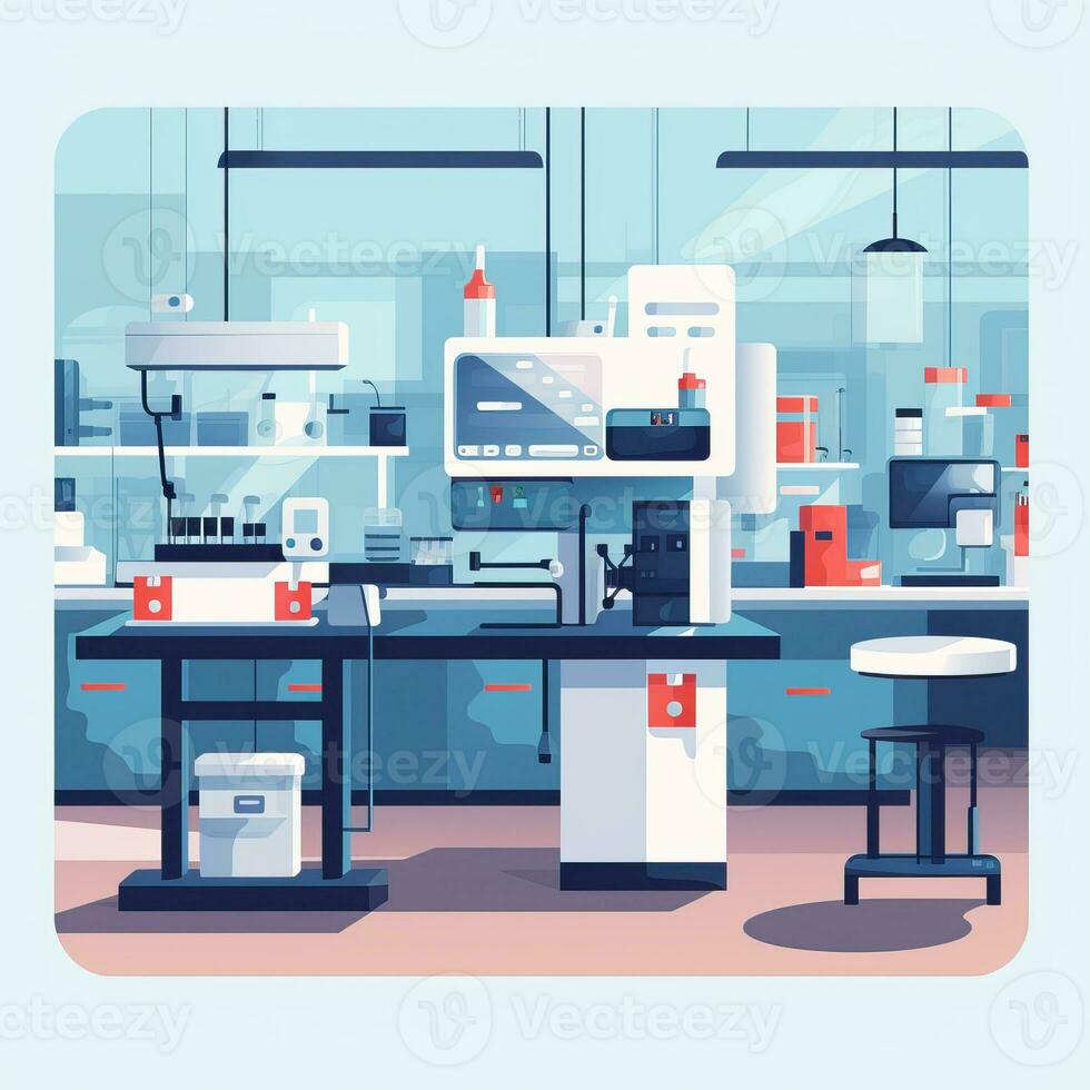 Medical lab medicine Illustration flat high quality ai image generated photo