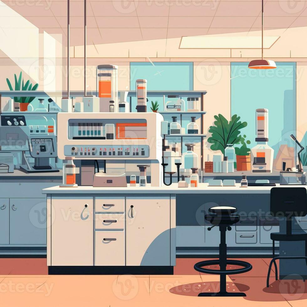 Medical lab medicine Illustration flat high quality ai image generated photo