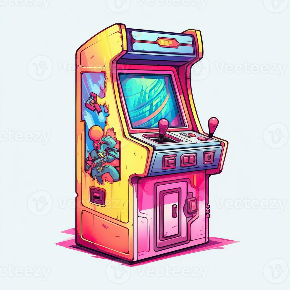 Retro video game, Video game machine 90shigh quality ai image generated photo