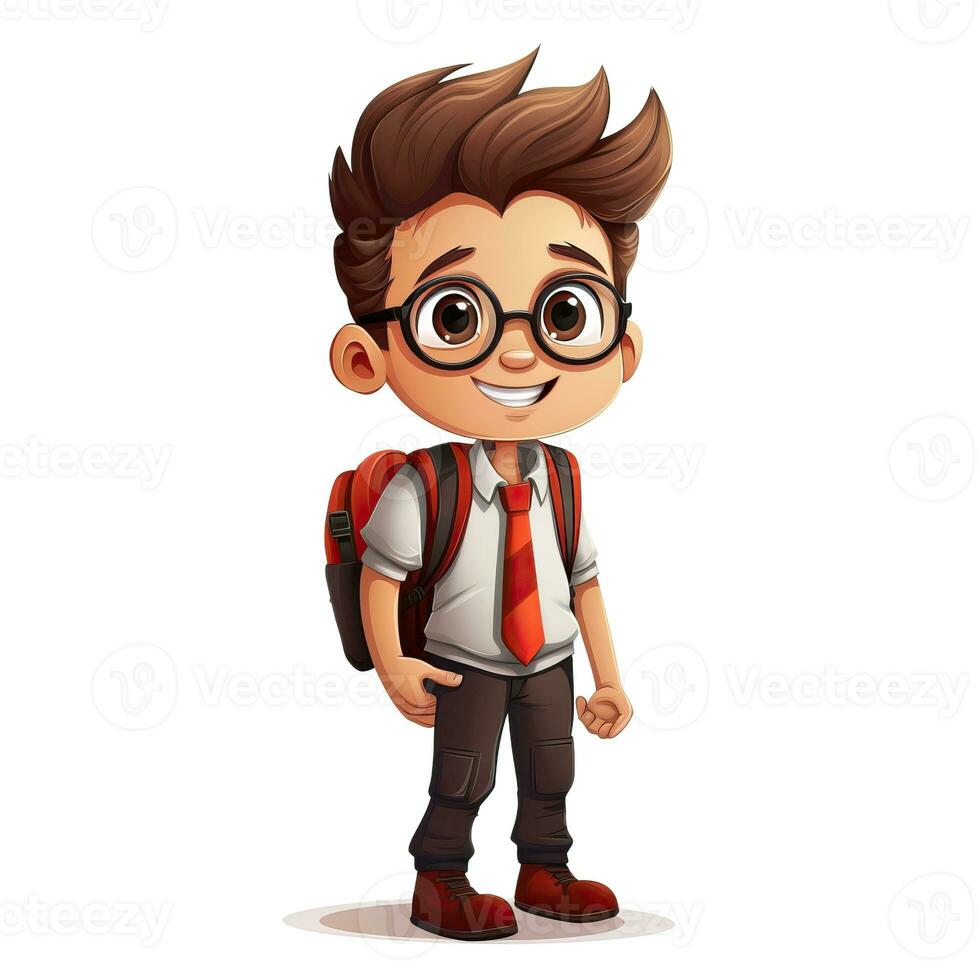 School character cartoon style, Back to school high quality ai image generated photo