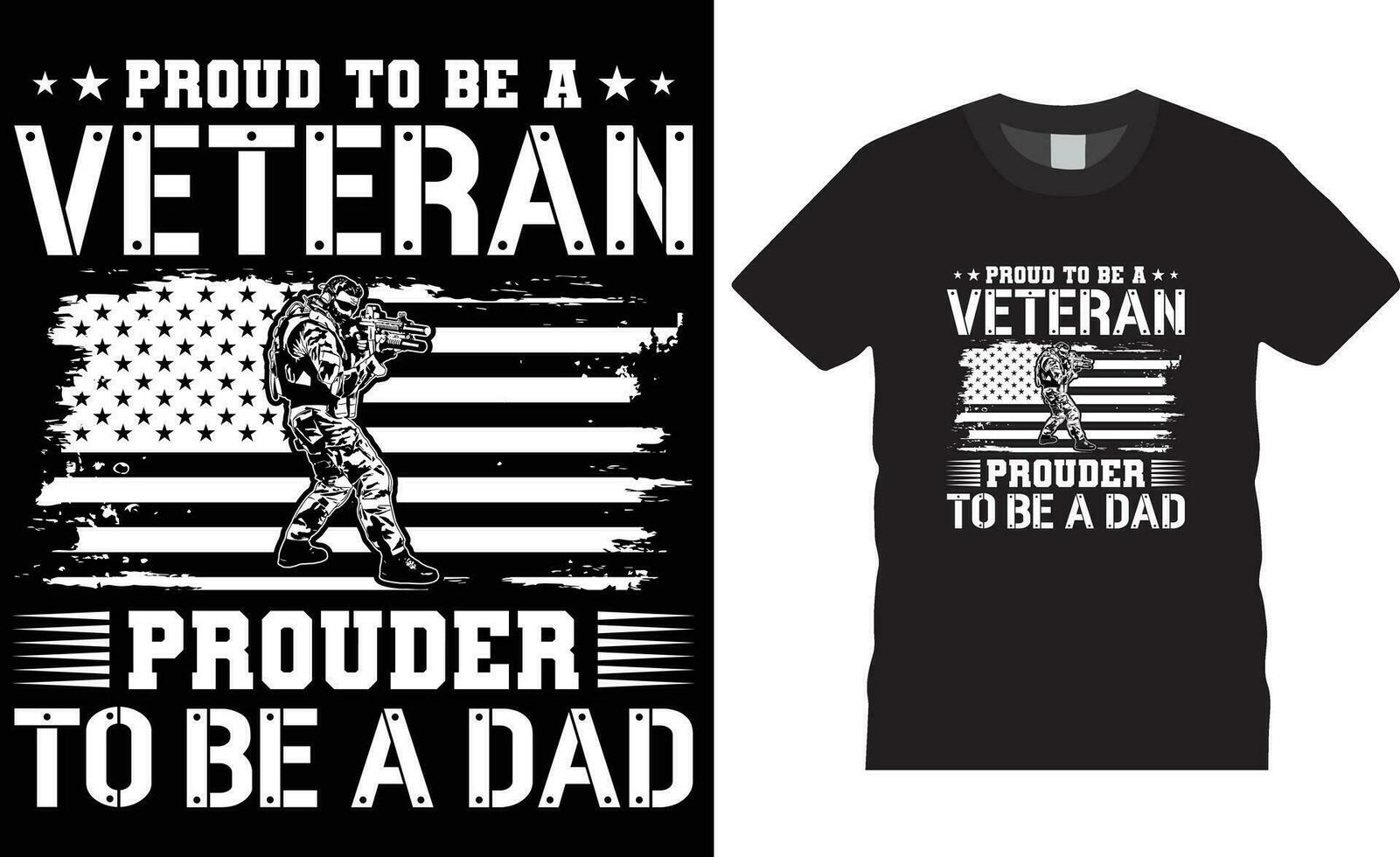 orgulloso a ser un veterano más orgulloso a ser un papá americano veterano tipografía camiseta diseño vector modelo.