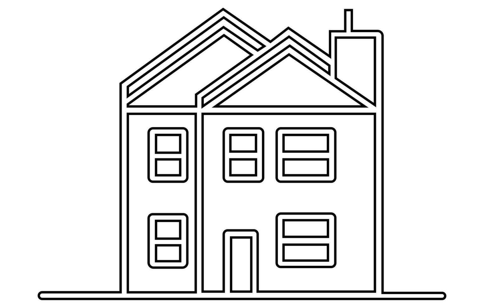 Set line icons of houses , Various Outline Small and tiny houses, continuous line drawing of house , vector