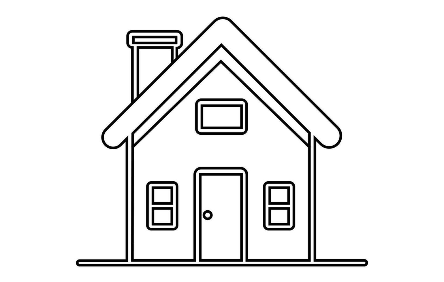 Set line icons of houses , Various Outline Small and tiny houses, continuous line drawing of house , vector