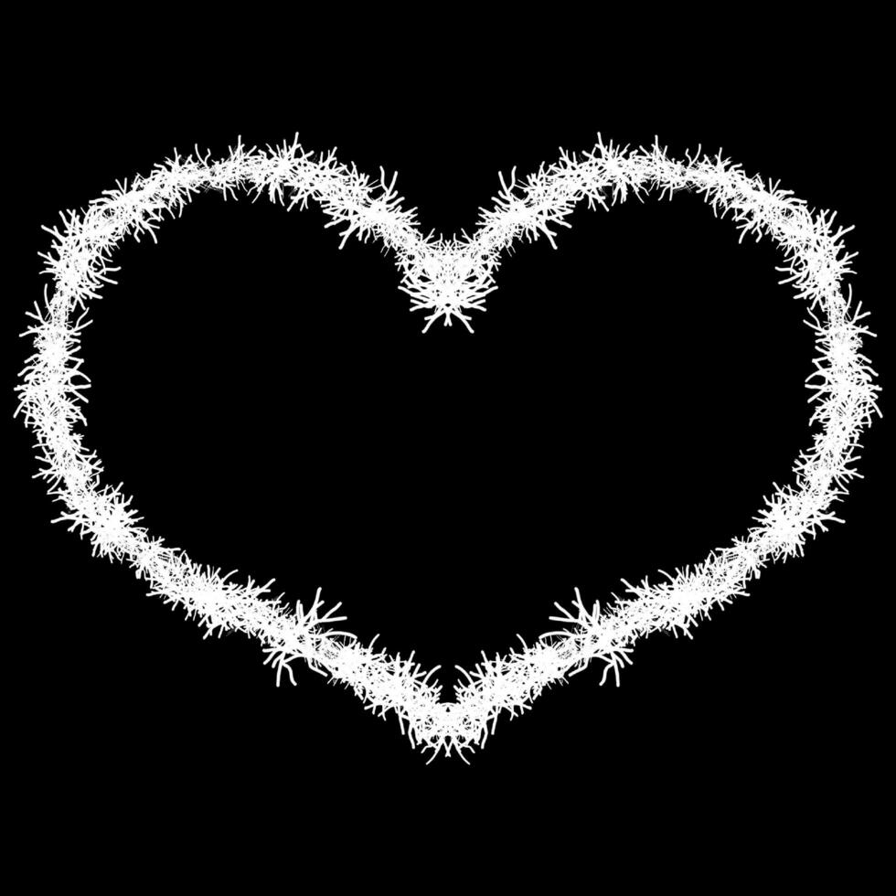 heart made of snowflakes isolated photo