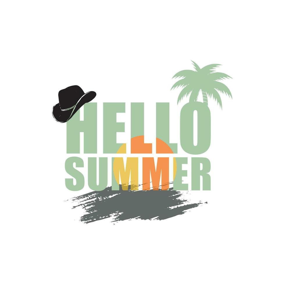 hello summer t-shirt vector design