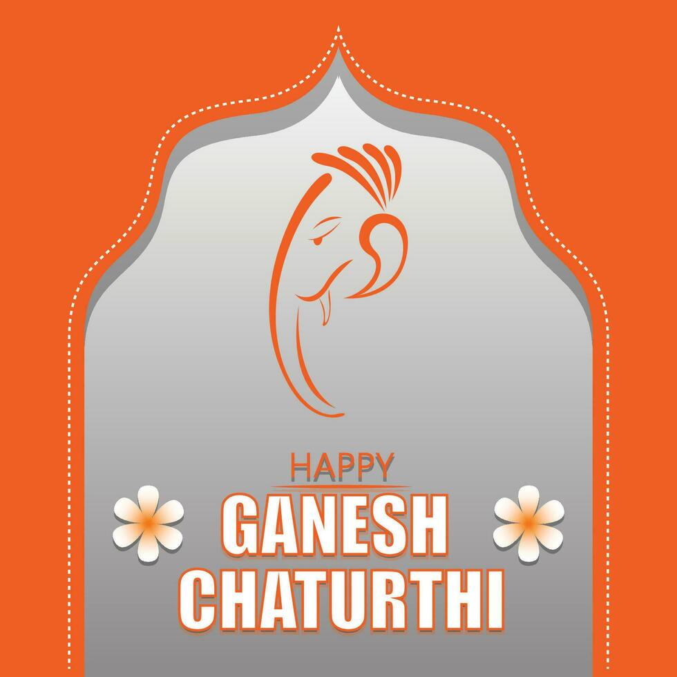 Ganesh Chaturthi celebration greeting vector illustration