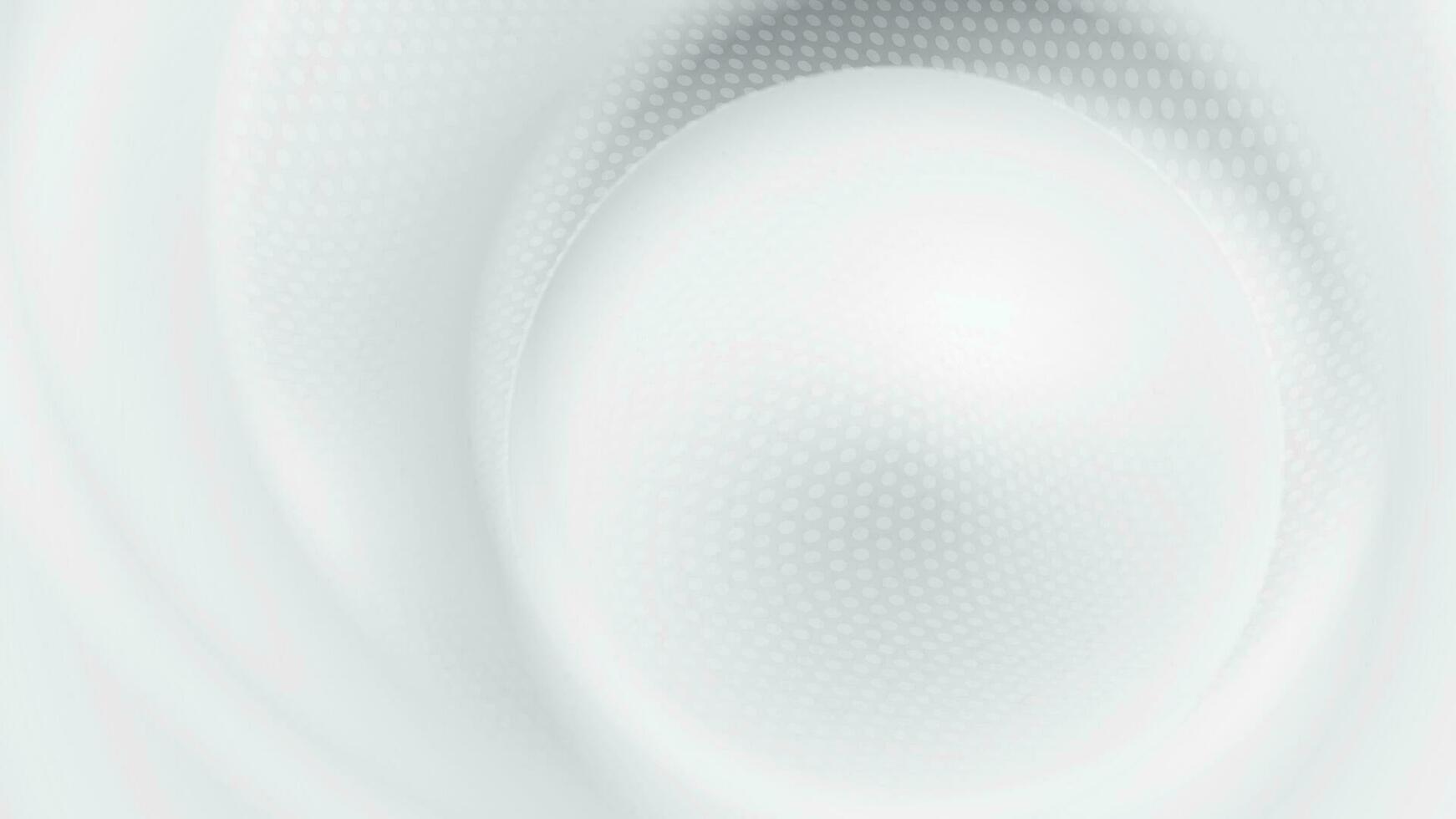Abstract white and gray color background with geometric round shape and halftone effect. Vector illustration.