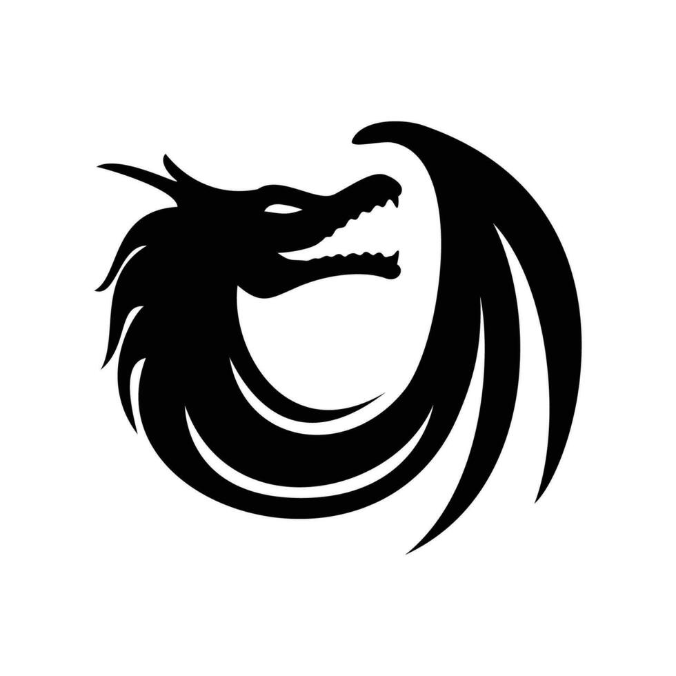 dragon head logo template vector illustration. dragon sign and symbol