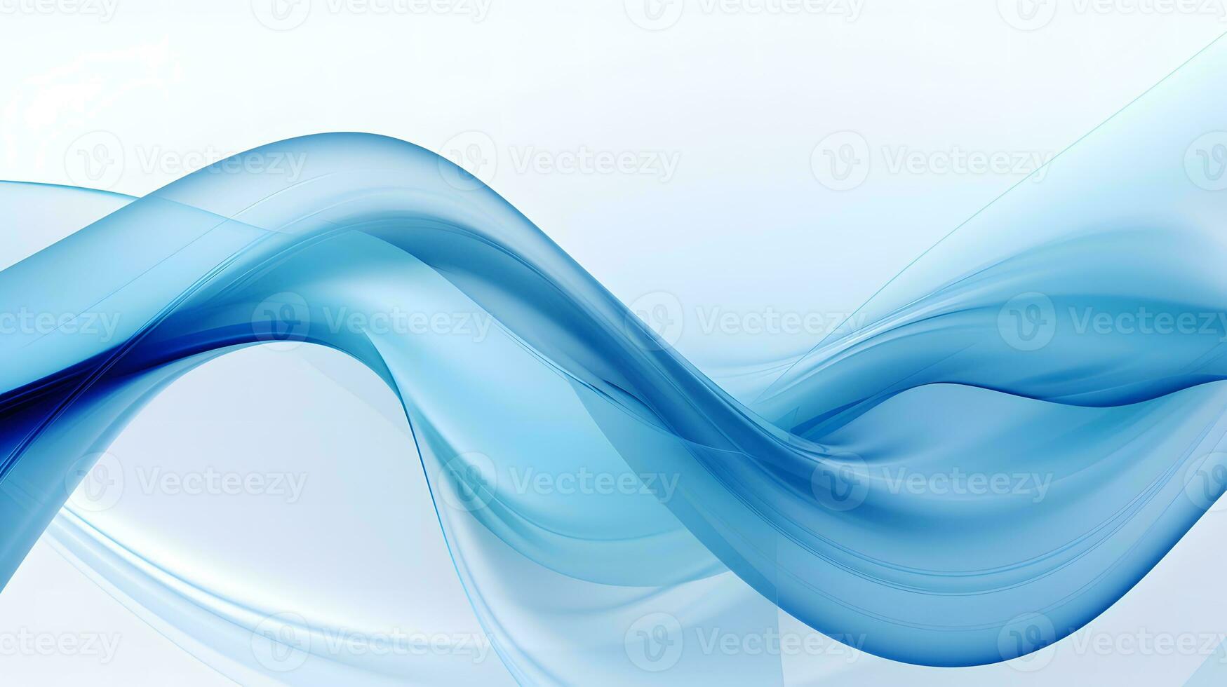 Abstract blue wavy on white background photo