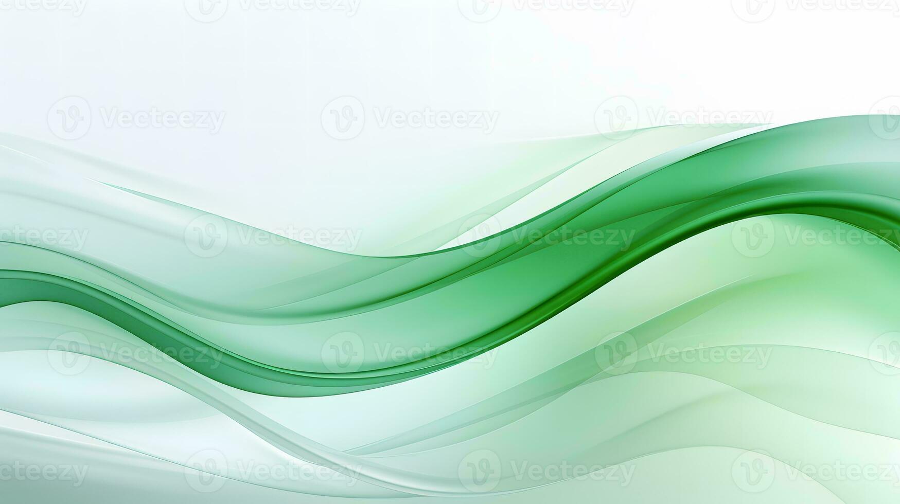 Abstract green wavy on white background photo