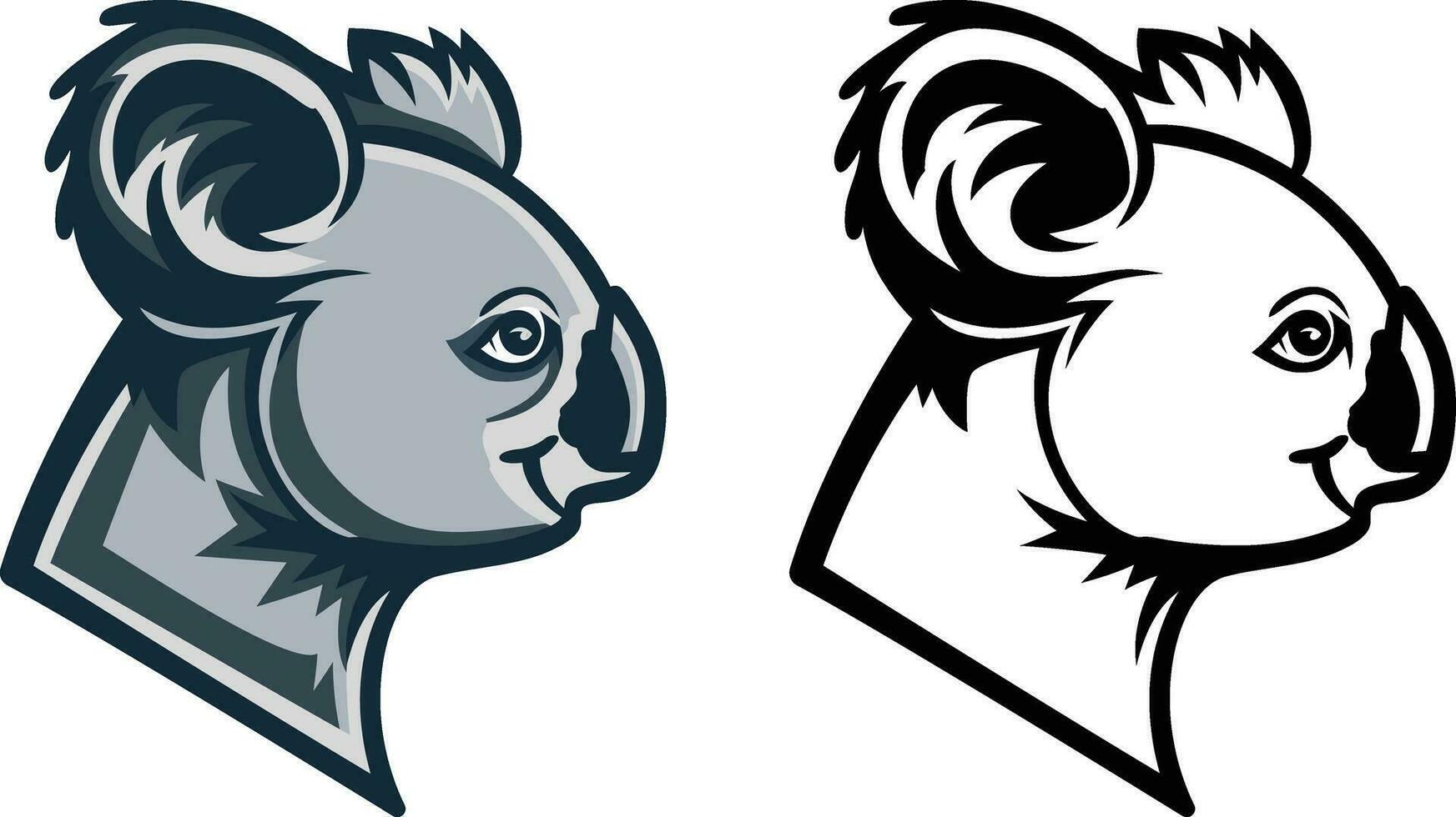 koala bear head side view logo template simple vector illustration, Phascolarctos cinereus native american koala bear clip art , logo symbol stock vector image