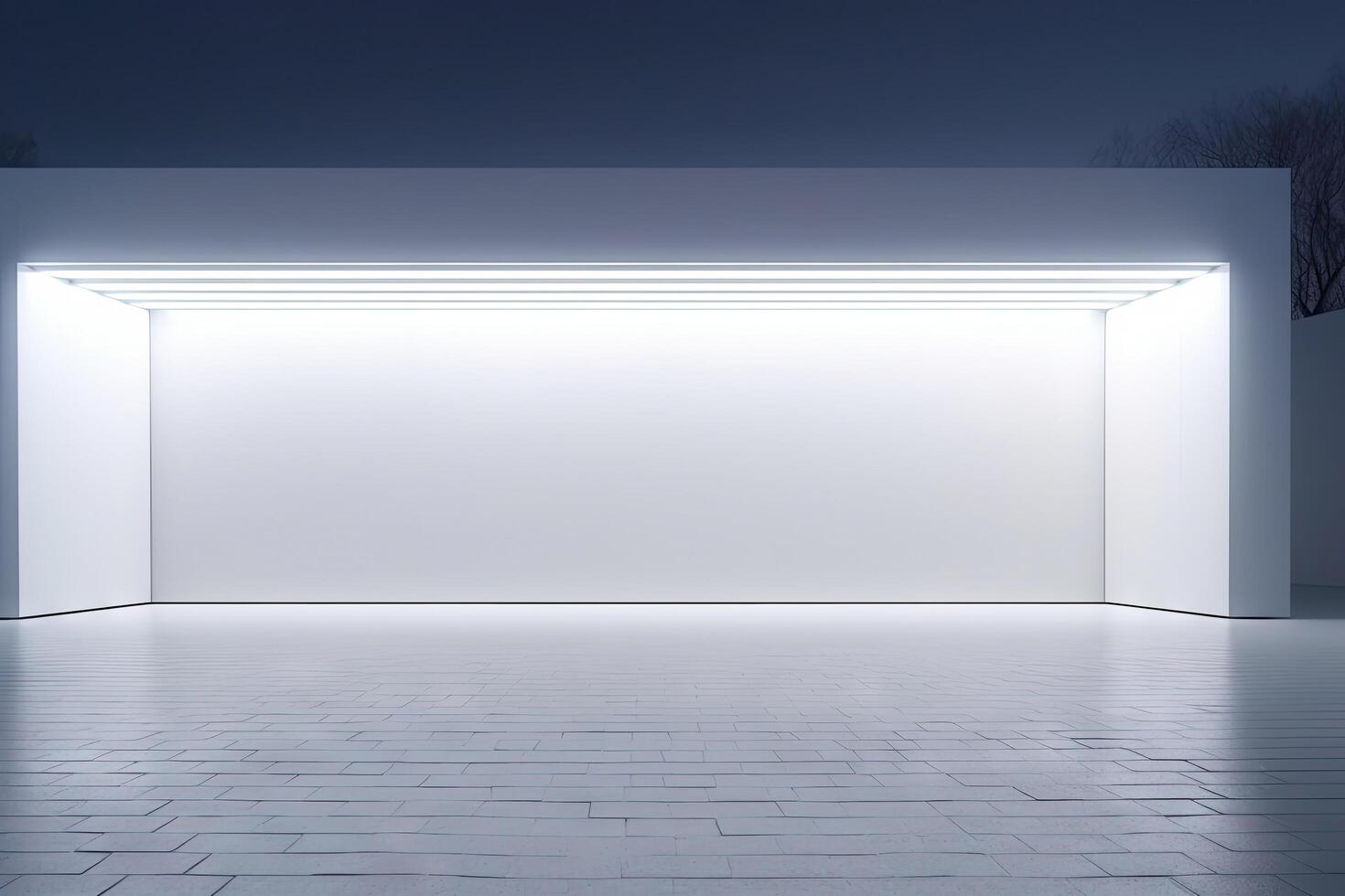 White minimal architecture building background empty wide space for mock up, concrete floor car park, cement garage design scene with copy space, with . photo