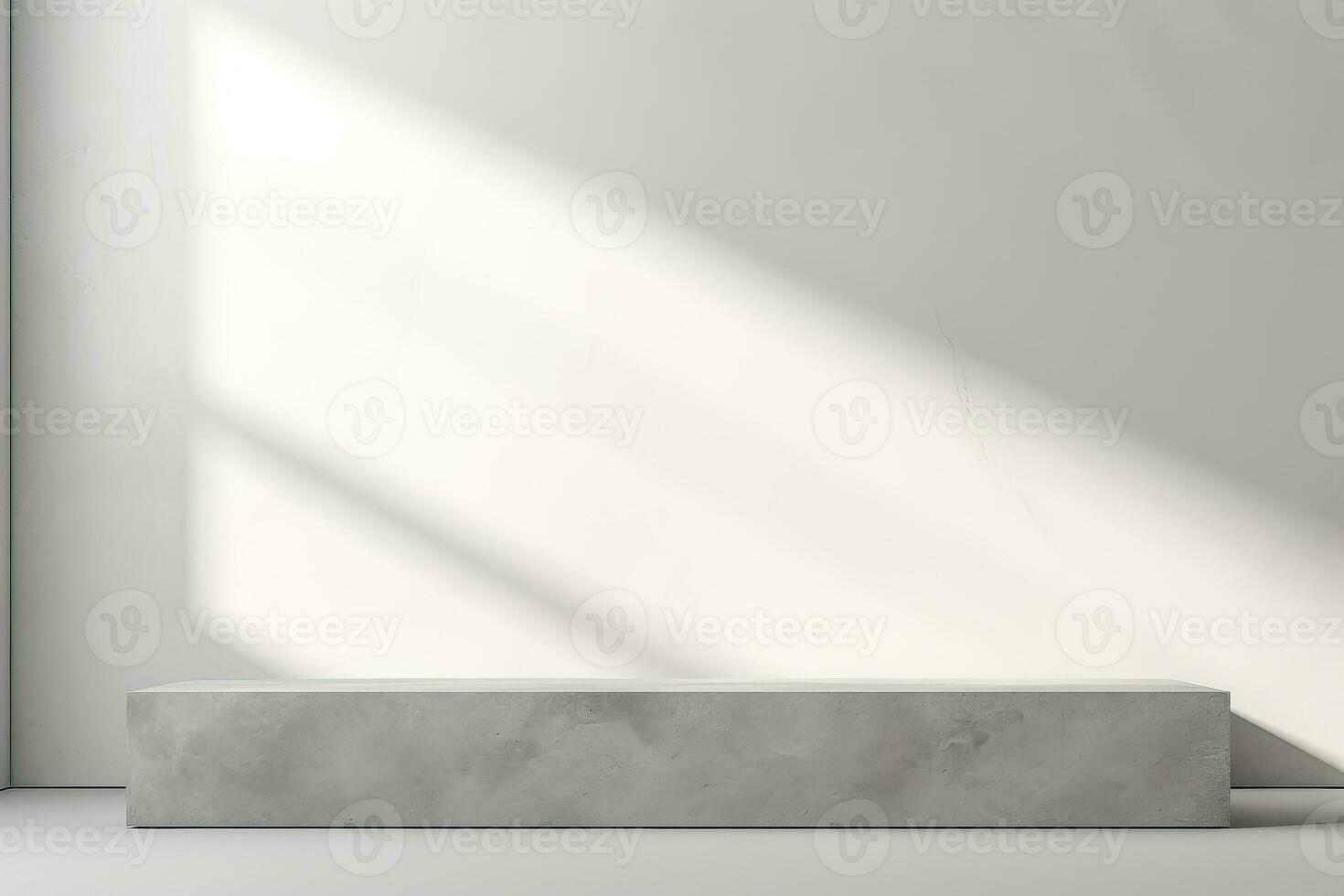 Minimal abstract background for product presentation illuminated on a light gray plaster wall photo