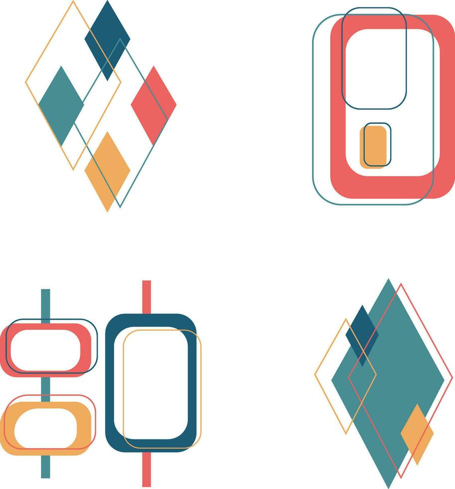 1970s Mid Century Retro Abstract Pattern vector