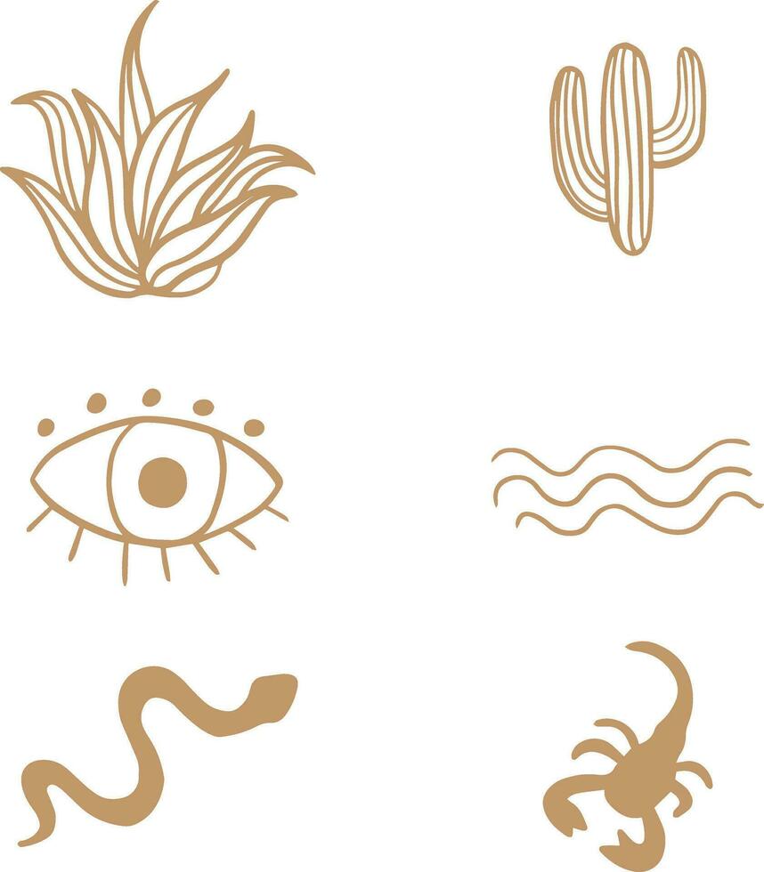 Wild West Icon Collection In Retro Style. Isolated Vector