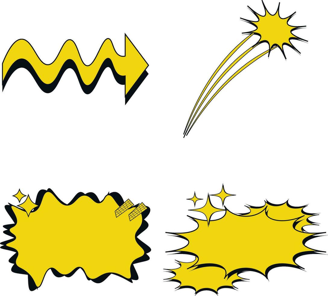 Collection of Shape Effects and Comic Speech Bubbles. Pro Vector