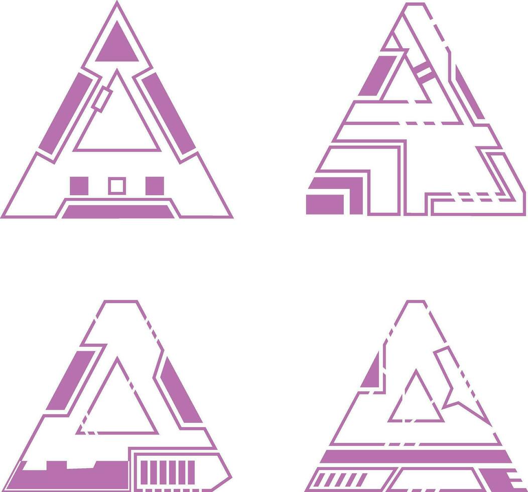 HUD Futuristic Triangle Simple Pattern. Vector Illustration