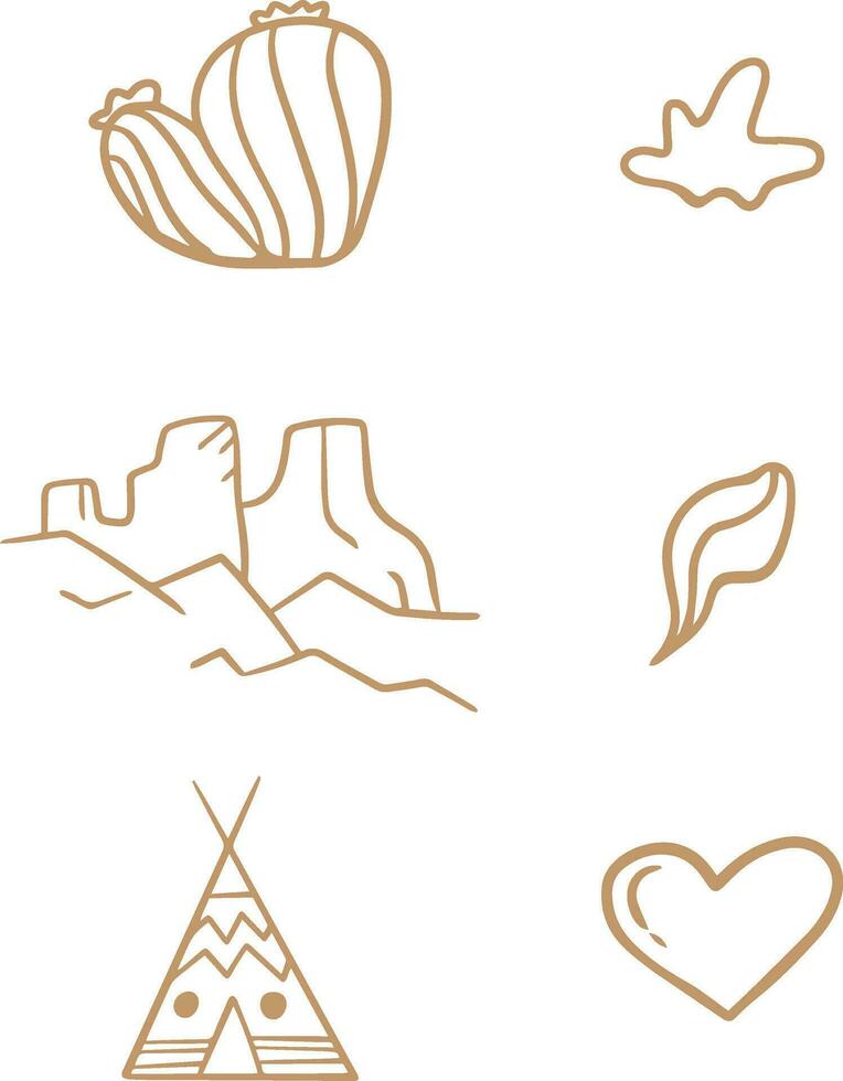 Wild West Icon Collection In Retro Style. Isolated Vector