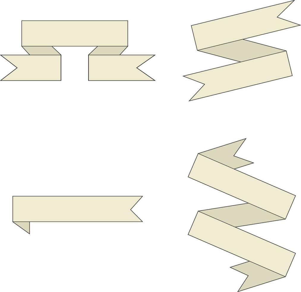 Ribbon Banner Vector Collection with Flat Design