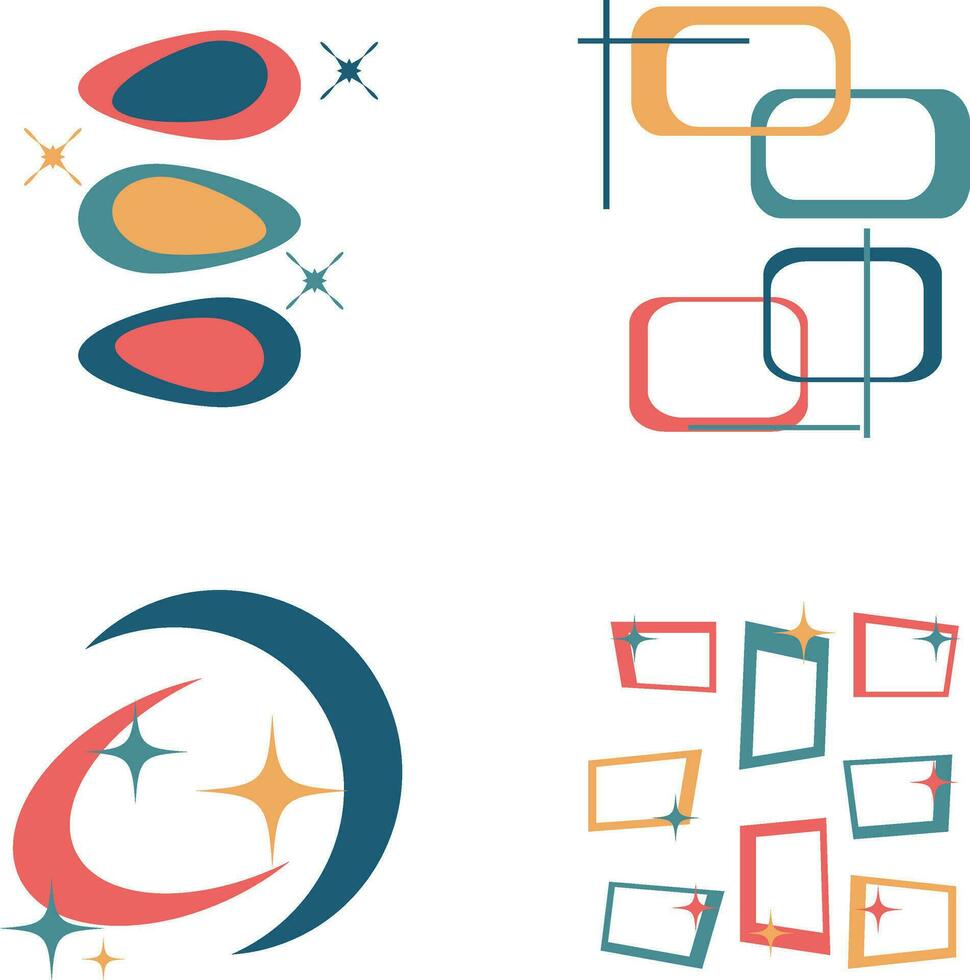 1970s Mid Century Retro Abstract Pattern vector