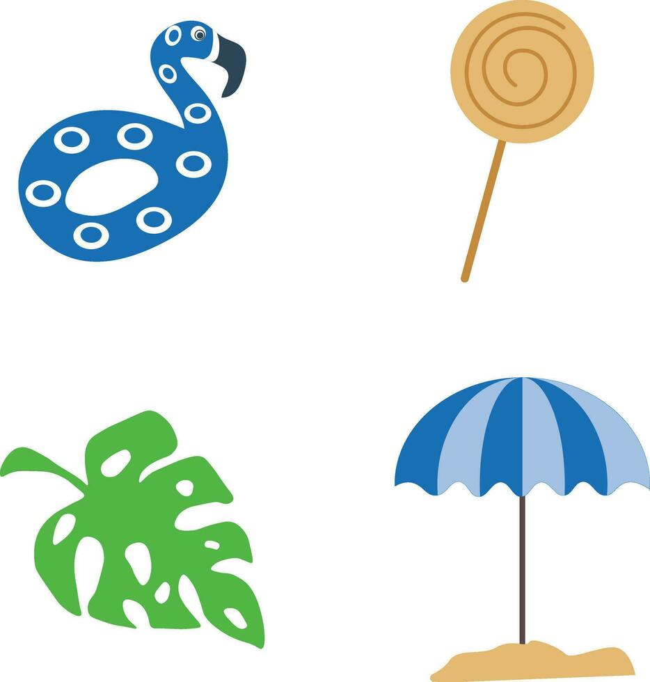 Summer Beach Vector Element Set