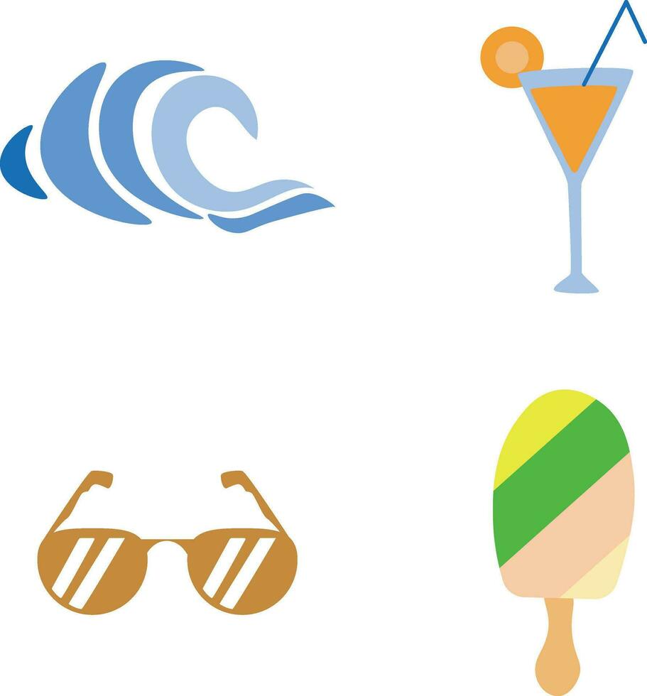 Summer Beach Vector Element Set