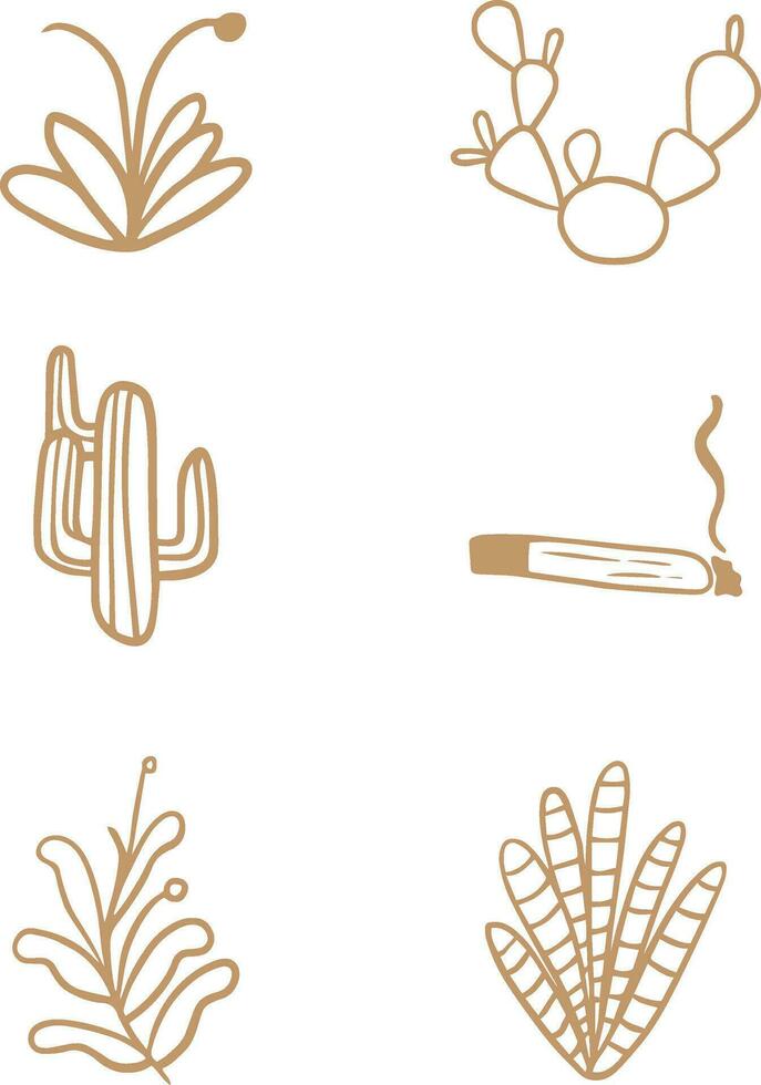 Wild West Icon Collection In Retro Style. Isolated Vector