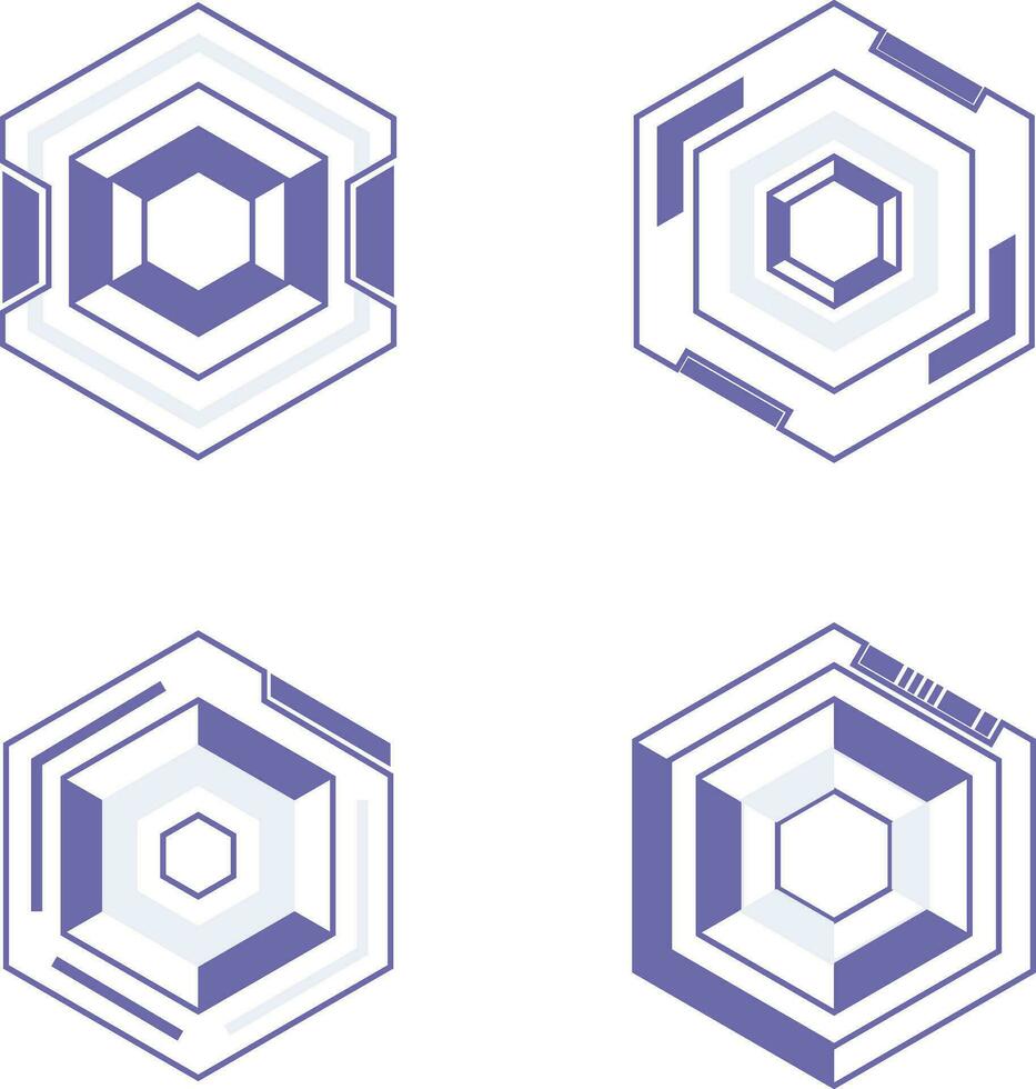 Futuristic Hexagon HUD Frame Shape. Vector Illustration