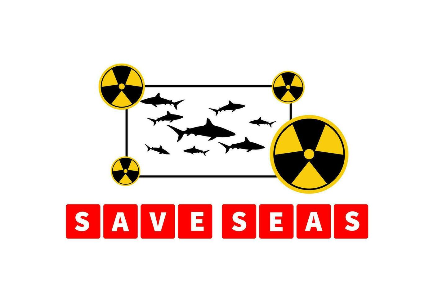 Save the sea. from radioactive. nuclear. stop dumping waste vector