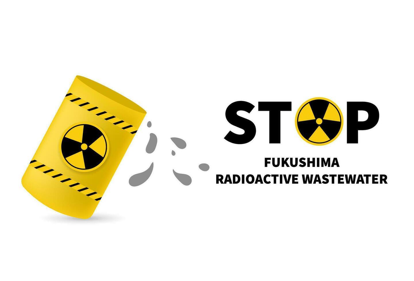 nuclear waste container. radioactive. stop. vector illustration