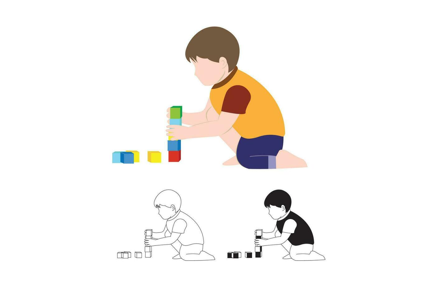 joyful kindergarten children engaged in various indoor room games, enjoying their leisure childhood activities. The scene captures the playful moments of little preschool boys vector