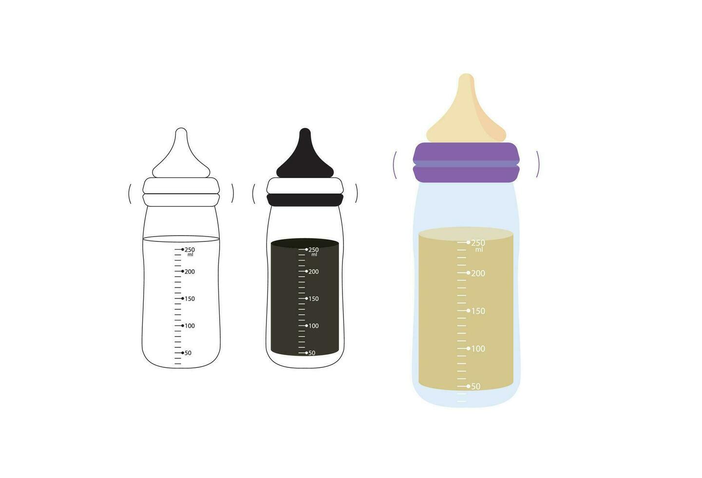 icon representing a feeding bottle, a symbolic representation of a baby. The icon is in EPS10 format, vector