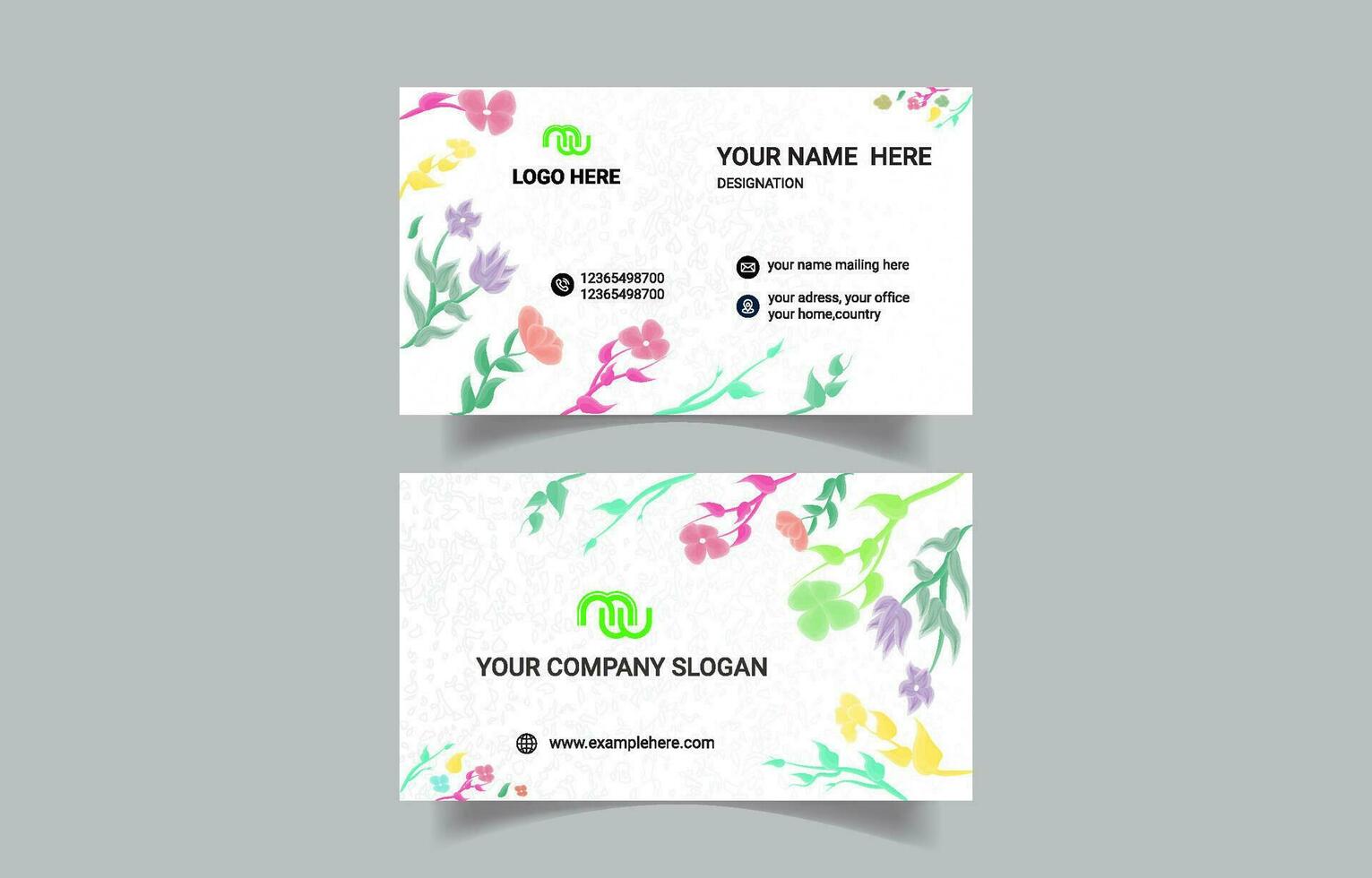 Unique trendy professional business card design vector