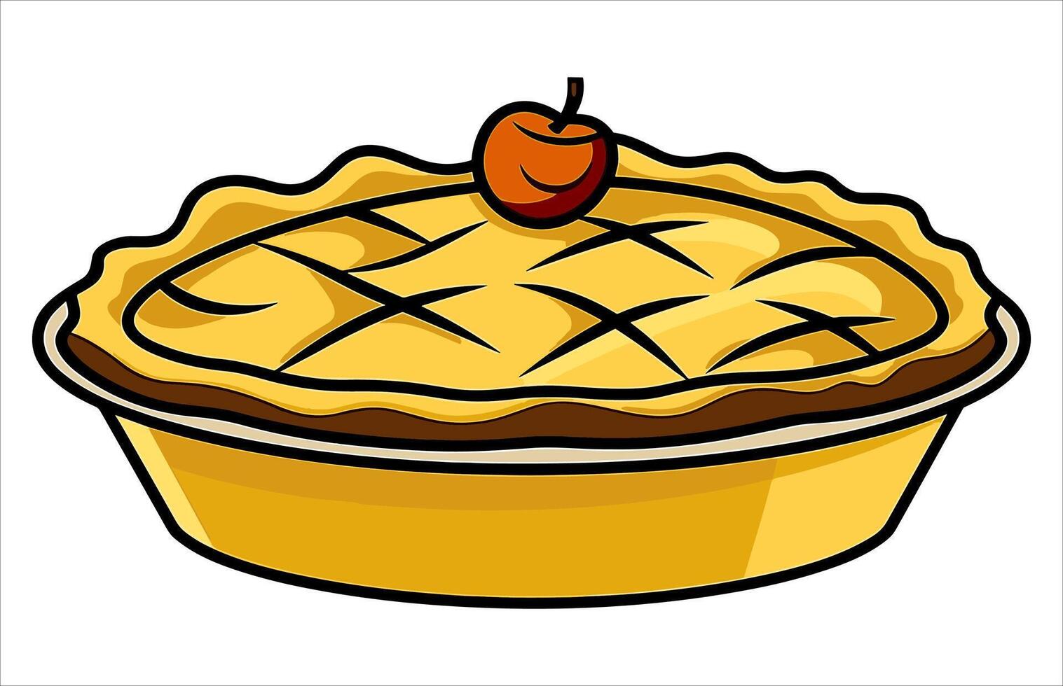 manzana tarta plano diseño postre icono, ilustración de un manzana tarta. vector